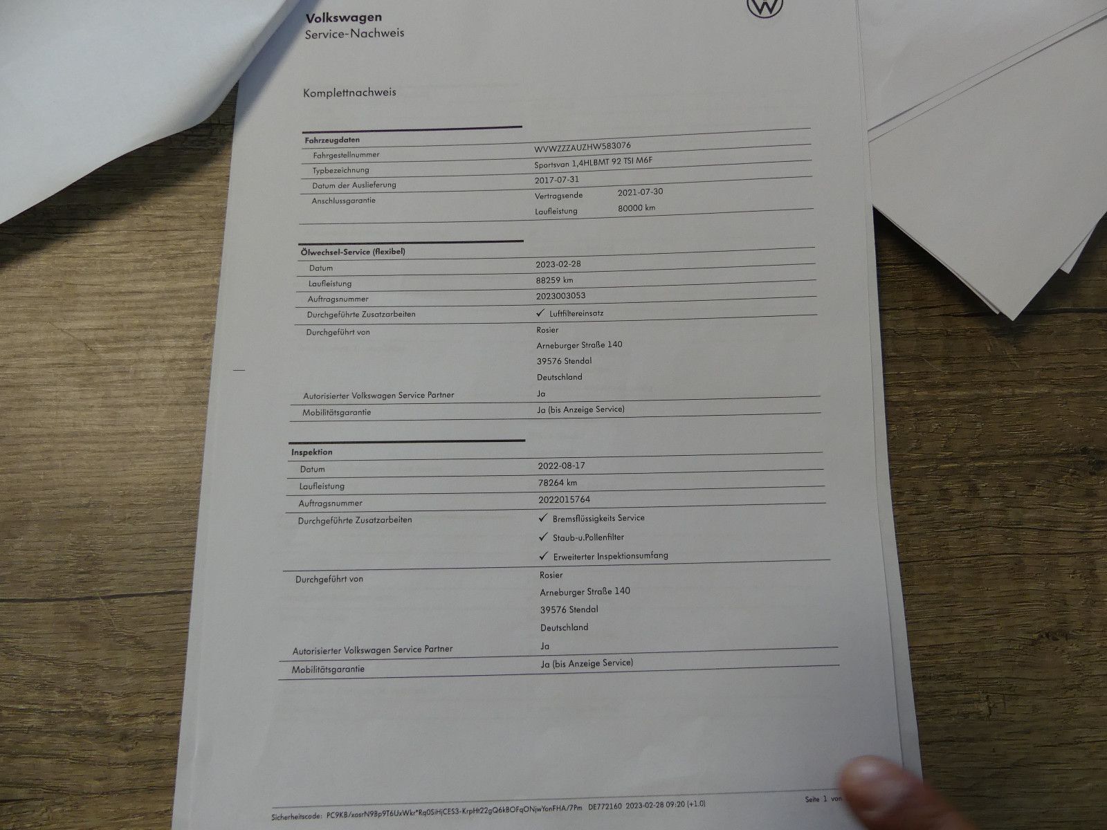 Fahrzeugabbildung Volkswagen Golf Sportsvan