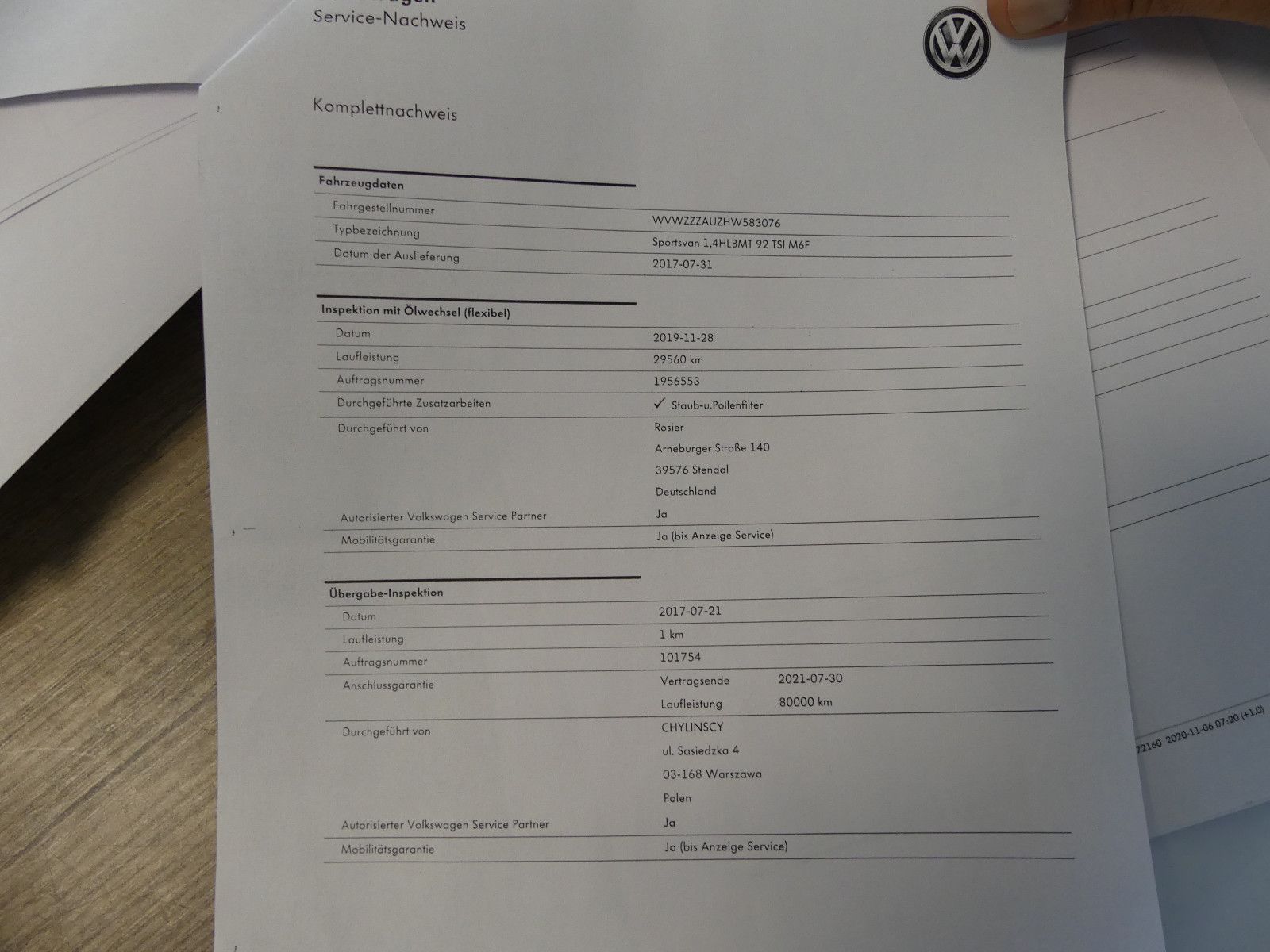 Fahrzeugabbildung Volkswagen Golf Sportsvan