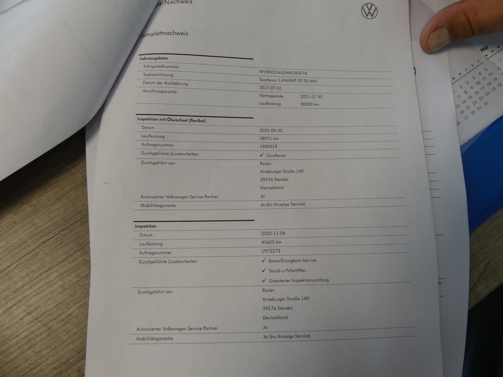 Fahrzeugabbildung Volkswagen Golf Sportsvan