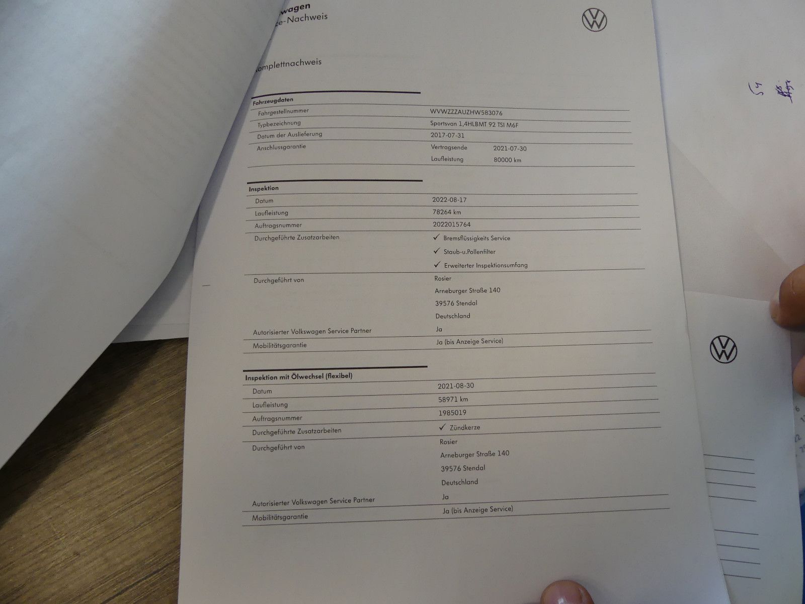 Fahrzeugabbildung Volkswagen Golf Sportsvan