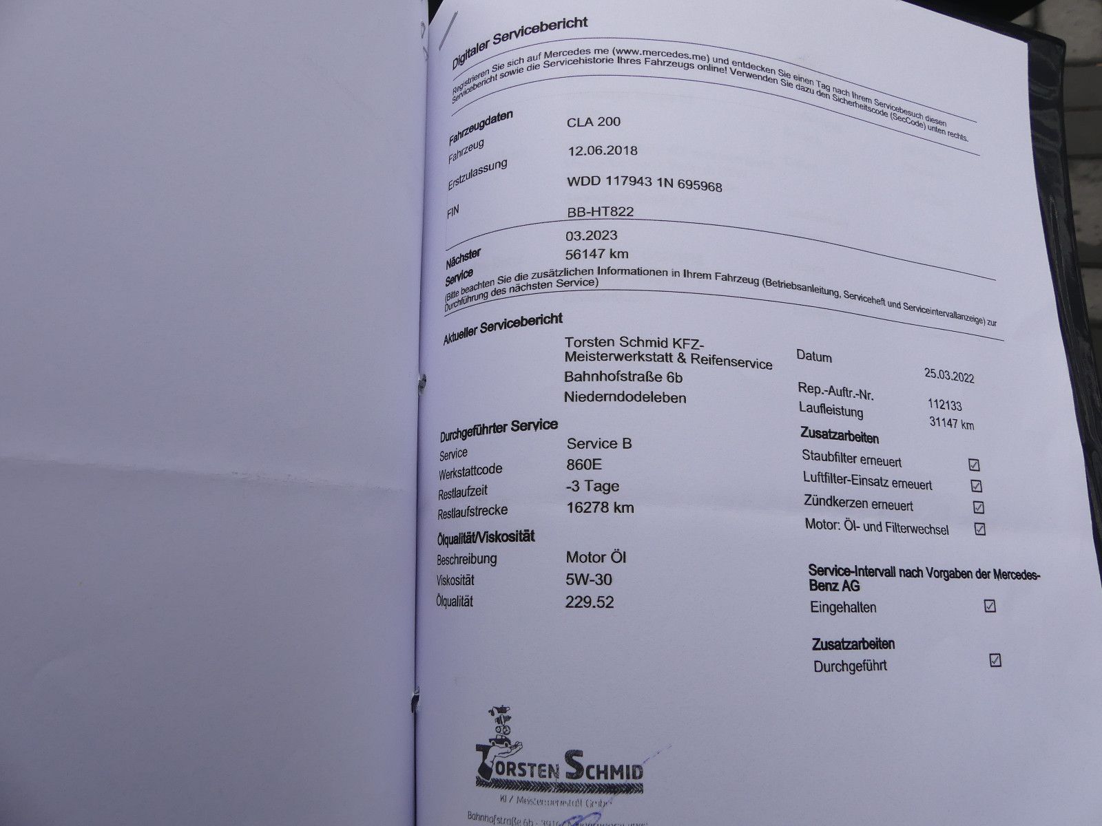 Fahrzeugabbildung Mercedes-Benz CLA Shooting Brake CLA 200 *Serviceheft**58tkm*