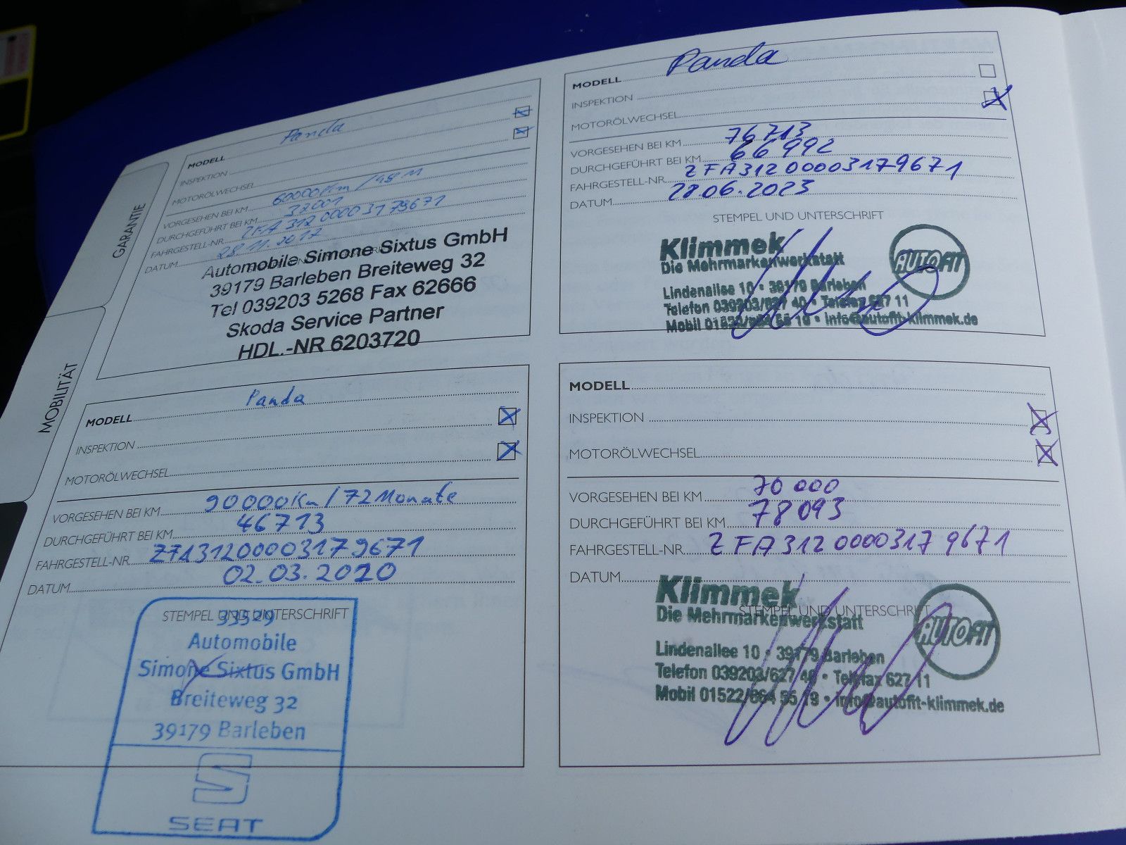 Fahrzeugabbildung Fiat Panda Lounge"2.HAND"83TKM"