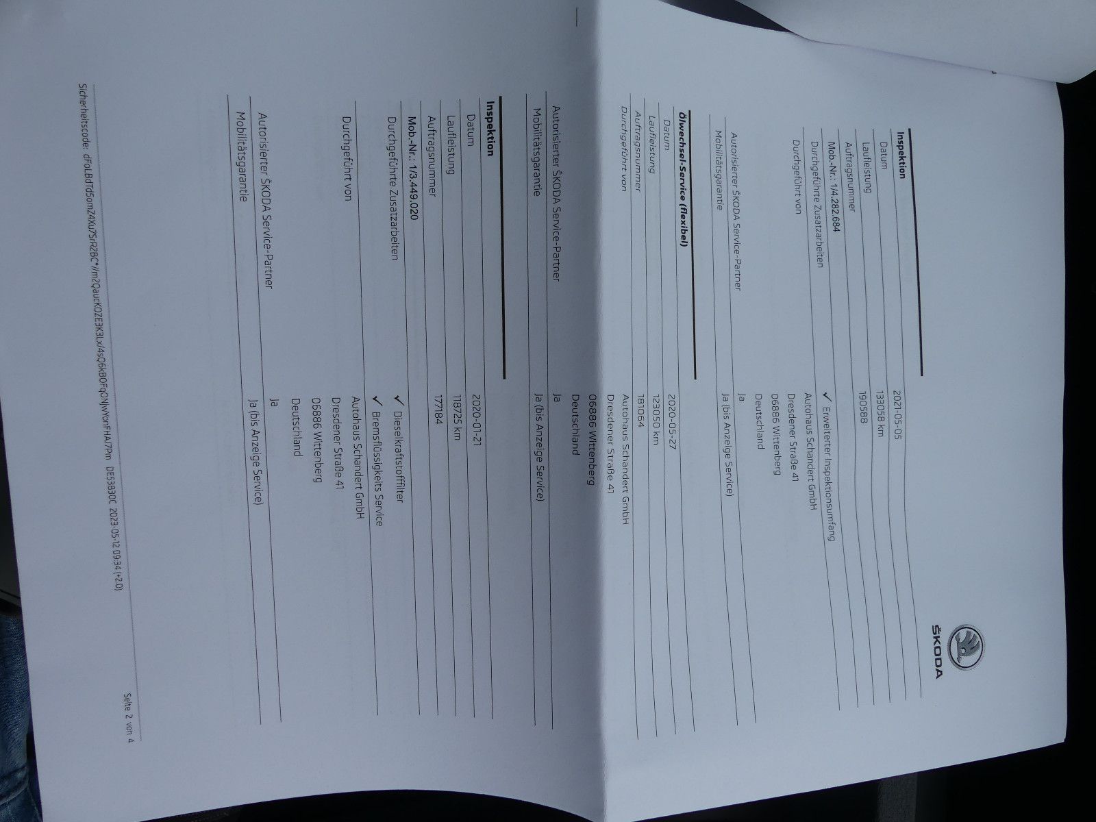 Fahrzeugabbildung SKODA Octavia Combi Elegance"SERVICEHEFT"