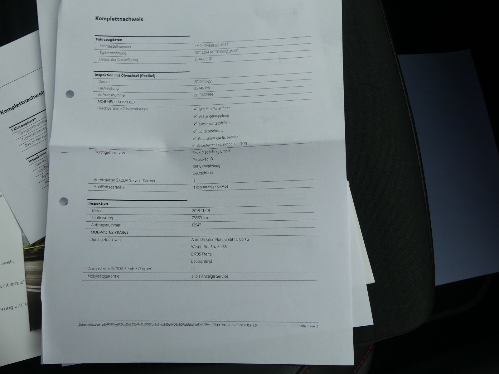 Fahrzeugabbildung SKODA Octavia Combi RS
